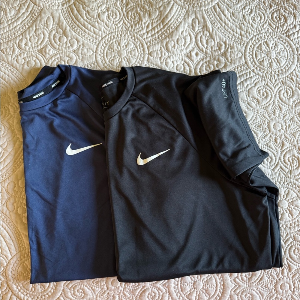 Nike Dri-FIT Shirts in Navy and Black Nike Swim UPF40+ Size L